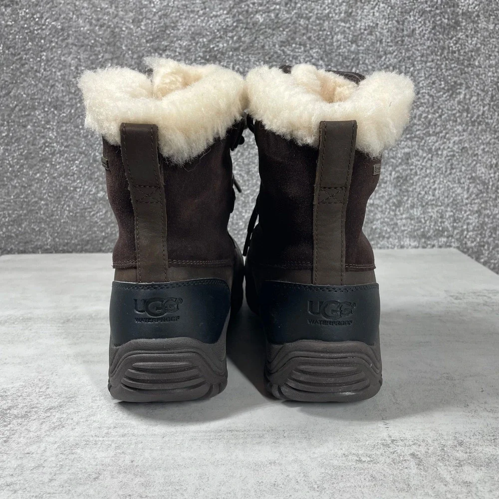 UGG Boots Womens 7 Ostrander Waterproof Winter Leather Sheepskin Lace Up